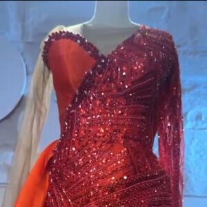 Elegant Red Sequin Dress